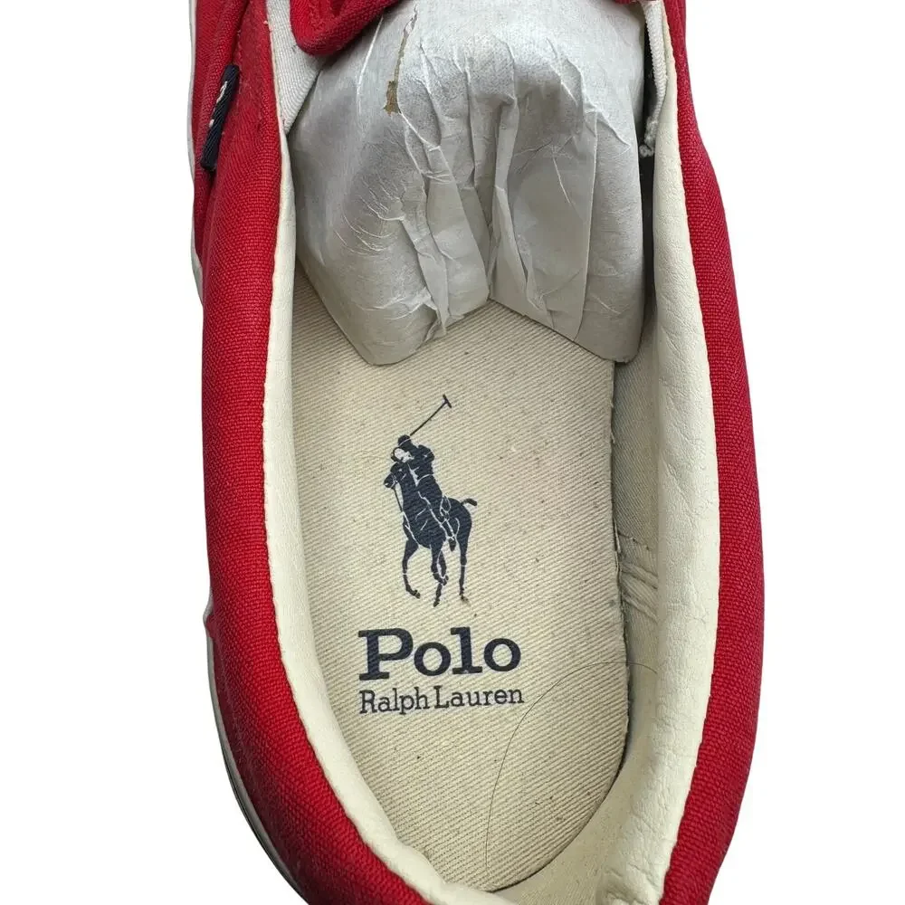 Polo Ralph Lauren Keaton-Slip Polo Bear Canvas Slip-On Sneaker White Mens 10.5